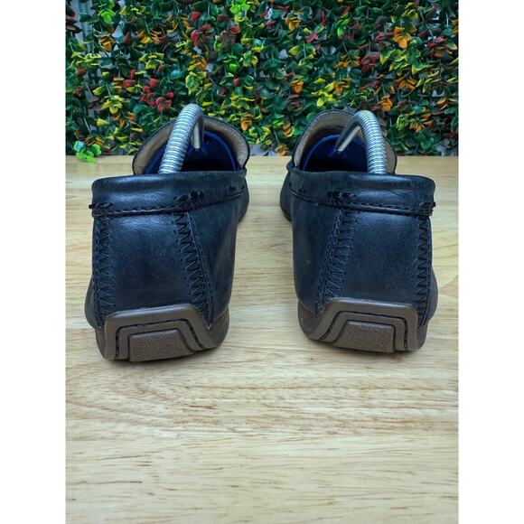 Frye Lewis Venetian Loafers Moccasin Toe Leather Driving Shoes Black Mens 9.5 - Picture 6 of 11